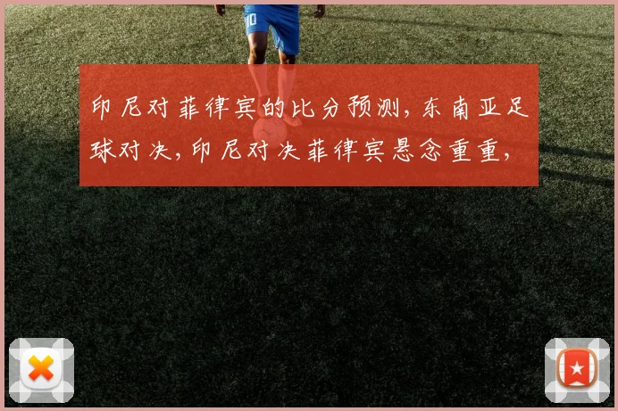 印尼对菲律宾的比分预测,东南亚足球对决,印尼对决菲律宾悬念重重,谁将笑到最后